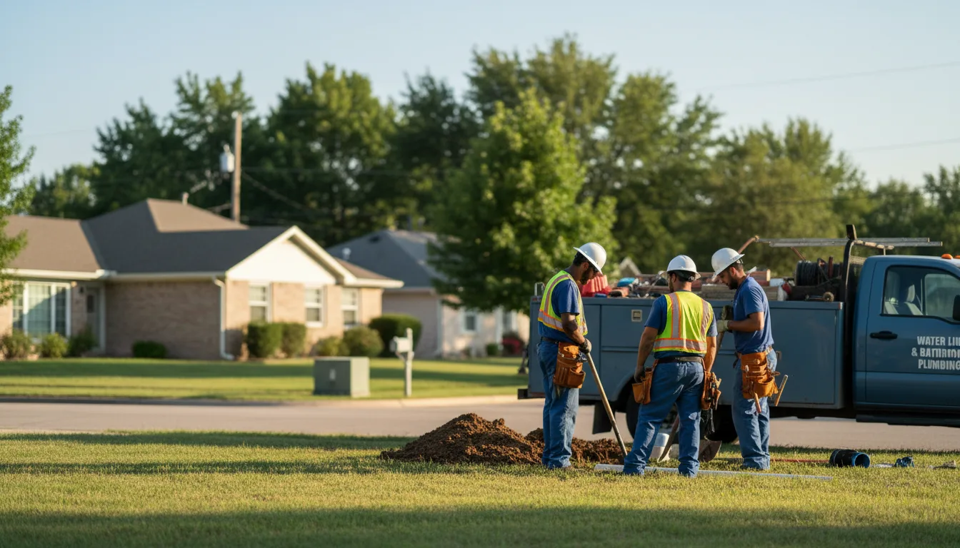 Residential water line and bathroom plumbing service in Garner, IA